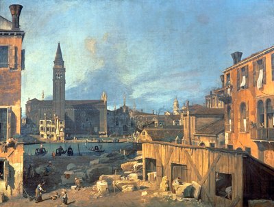 Venedig: Campo San Vidal und Santa Maria della Carità (Der Steinmetzhof) 1727-28 von Giovanni Antonio Canal